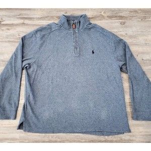 Polo Ralph Lauren 1/4 Zip Sweater Mens XL Long Sleeve Pullover Gray Logo Pony